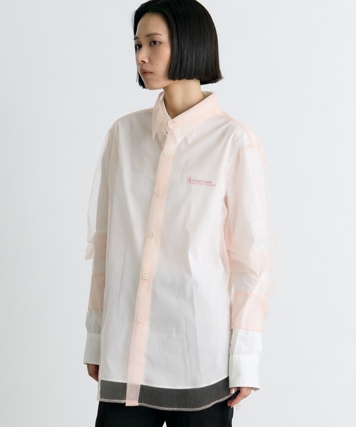 THE TOKYO(ザトウキョウ)の「【Chika Kisada/チカキサダ】Tulle Shirt/3WAYレイヤードチュールシャツ(シャツ/ブラウス・レディース・ネイビー/ライトブルー/ホワイト・FREE)」の8枚目の写真