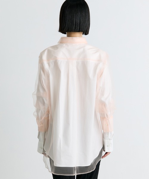 THE TOKYO(ザトウキョウ)の「【Chika Kisada/チカキサダ】Tulle Shirt/3WAYレイヤードチュールシャツ(シャツ/ブラウス・レディース・ネイビー/ライトブルー/ホワイト・FREE)」の12枚目の写真