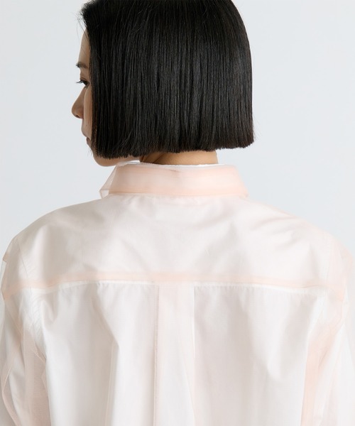 THE TOKYO(ザトウキョウ)の「【Chika Kisada/チカキサダ】Tulle Shirt/3WAYレイヤードチュールシャツ(シャツ/ブラウス・レディース・ネイビー/ライトブルー/ホワイト・FREE)」の13枚目の写真