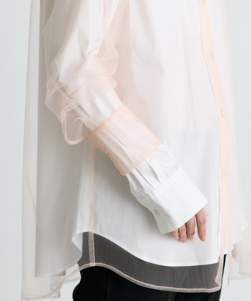 THE TOKYO(ザトウキョウ)の「【Chika Kisada/チカキサダ】Tulle Shirt/3WAYレイヤードチュールシャツ(シャツ/ブラウス・レディース・ネイビー/ライトブルー/ホワイト・FREE)」の16枚目の写真