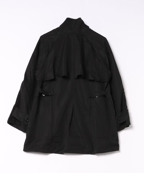 WESTSEA(ウエストシー)の「スタンドカラー ミドル丈 トレンチジャケット(トレンチコート・レディース・ブラック・M/L)」の4枚目の写真