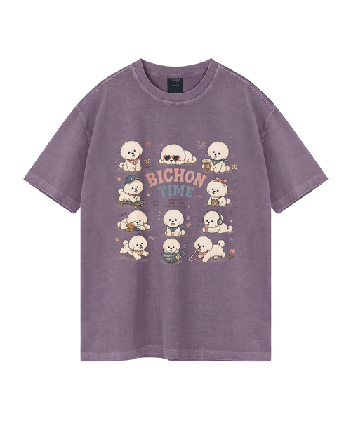 WILDROCK（ワイルドロック）の「[ワイルドシュン] ワクワクビションタイムピグメントオーバーサイズ半袖Tシャツ（Tシャツ/カットソー・レディース・ブラック/カーキ/ピンク/ブルー/チャコール/ライトグレー/ライトパープル/ホワイト・X-SMALL/SMALL/MEDIUM/LARGE/FREE）」の8枚目の写真