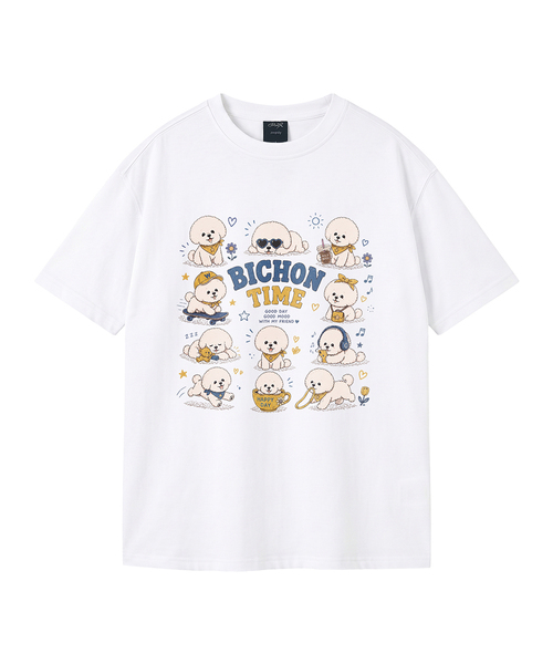 WILDROCK（ワイルドロック）の「[ワイルドシュン] ワクワクビションタイムピグメントオーバーサイズ半袖Tシャツ（Tシャツ/カットソー・レディース・ブラック/カーキ/ピンク/ブルー/チャコール/ライトグレー/ライトパープル/ホワイト・X-SMALL/SMALL/MEDIUM/LARGE/FREE）」の2枚目の写真