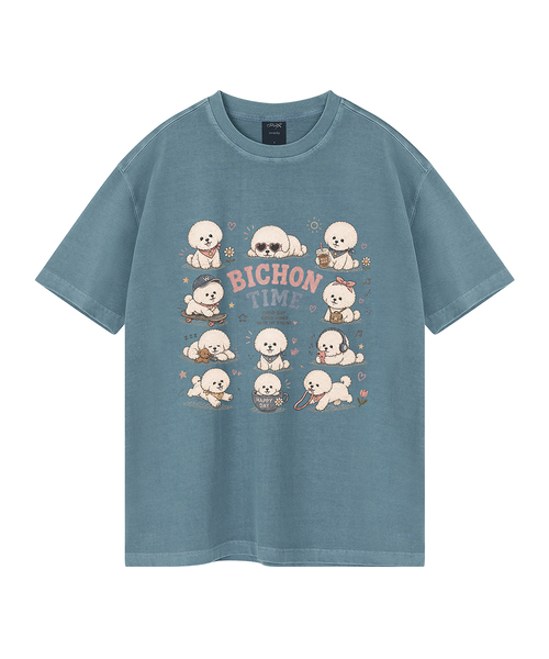 WILDROCK（ワイルドロック）の「[ワイルドシュン] ワクワクビションタイムピグメントオーバーサイズ半袖Tシャツ（Tシャツ/カットソー・レディース・ブラック/カーキ/ピンク/ブルー/チャコール/ライトグレー/ライトパープル/ホワイト・X-SMALL/SMALL/MEDIUM/LARGE/FREE）」の7枚目の写真
