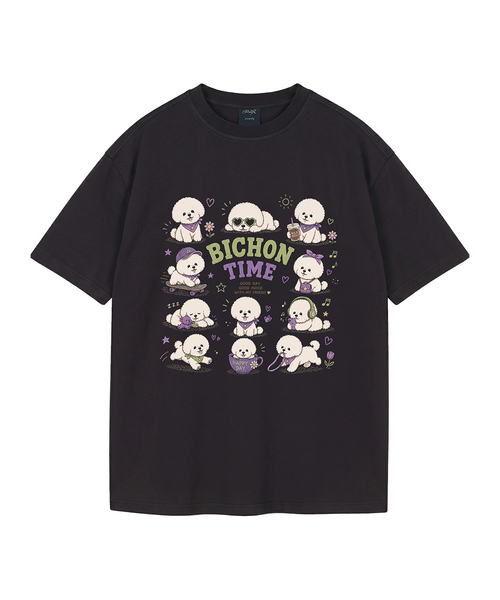 WILDROCK（ワイルドロック）の「[ワイルドシュン] ワクワクビションタイムピグメントオーバーサイズ半袖Tシャツ（Tシャツ/カットソー・レディース・ブラック/カーキ/ピンク/ブルー/チャコール/ライトグレー/ライトパープル/ホワイト・X-SMALL/SMALL/MEDIUM/LARGE/FREE）」の3枚目の写真