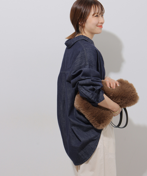 JOURNAL STANDARD relume(ジャーナルスタンダード レリューム)の「デニムスキッパーシャツ(シャツ/ブラウス・レディース・ネイビー/ブルー・FREE)」の7枚目の写真