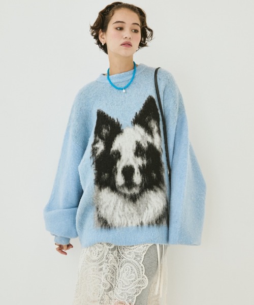MIRROR STOKE(ミラーストーク)の「【ZOZO限定】BORDER COLLEE SHAGGY KNIT/ボーダーコリーシャギーニット(ニット/セーター・レディース・ベージュ/ダークブラウン/ブルー・MEDIUM)」の18枚目の写真
