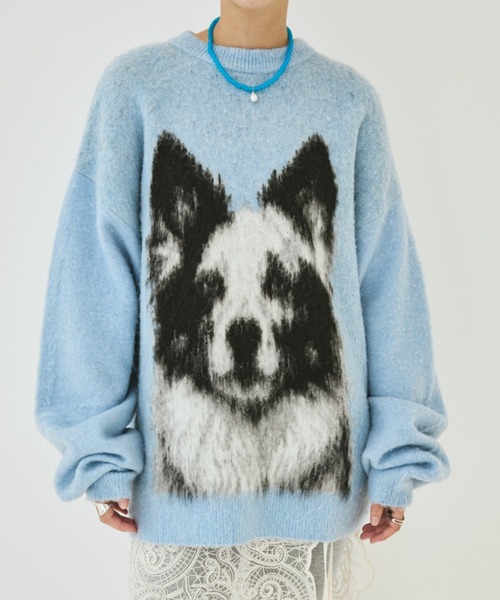 MIRROR STOKE(ミラーストーク)の「【ZOZO限定】BORDER COLLEE SHAGGY KNIT/ボーダーコリーシャギーニット(ニット/セーター・レディース・ベージュ/ダークブラウン/ブルー・MEDIUM)」の15枚目の写真