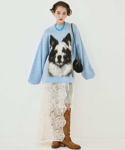 MIRROR STOKE(ミラーストーク)の「【ZOZO限定】BORDER COLLEE SHAGGY KNIT/ボーダーコリーシャギーニット(ニット/セーター・レディース・ベージュ/ダークブラウン/ブルー・MEDIUM)」の19枚目の写真