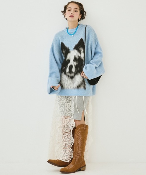 MIRROR STOKE(ミラーストーク)の「【ZOZO限定】BORDER COLLEE SHAGGY KNIT/ボーダーコリーシャギーニット(ニット/セーター・レディース・ベージュ/ダークブラウン/ブルー・MEDIUM)」の21枚目の写真