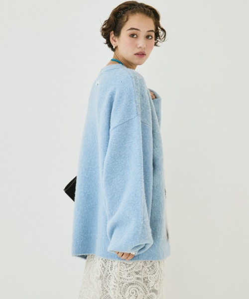 MIRROR STOKE(ミラーストーク)の「【ZOZO限定】BORDER COLLEE SHAGGY KNIT/ボーダーコリーシャギーニット(ニット/セーター・レディース・ベージュ/ダークブラウン/ブルー・MEDIUM)」の13枚目の写真