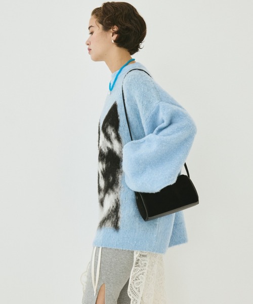 MIRROR STOKE(ミラーストーク)の「【ZOZO限定】BORDER COLLEE SHAGGY KNIT/ボーダーコリーシャギーニット(ニット/セーター・レディース・ベージュ/ダークブラウン/ブルー・MEDIUM)」の8枚目の写真