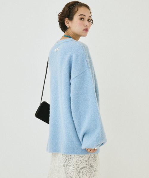 MIRROR STOKE(ミラーストーク)の「【ZOZO限定】BORDER COLLEE SHAGGY KNIT/ボーダーコリーシャギーニット(ニット/セーター・レディース・ベージュ/ダークブラウン/ブルー・MEDIUM)」の12枚目の写真