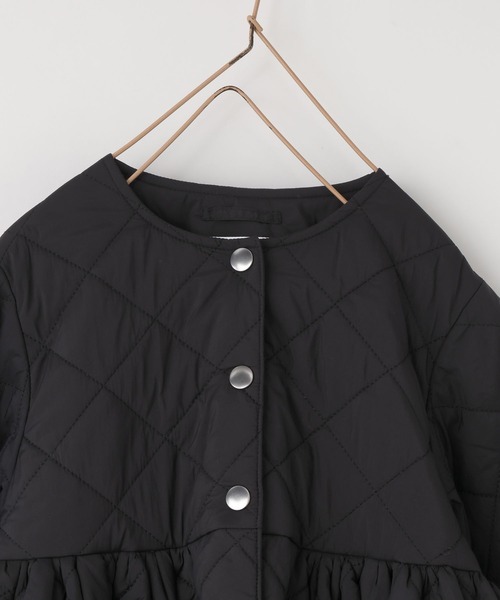 LOWRYS FARM（ローリーズファーム）の「キルティングパフィーコート　1046626（ミリタリージャケット・キッズ・ブラック/カーキ・110cm/120cm/130cm/140cm/150cm）」の12枚目の写真