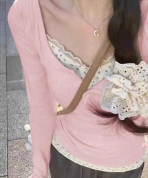 STAY MOTION（ステイモーション）の「【WEB限定】レイヤード風小花柄カットソートップス（Tシャツ/カットソー）」
