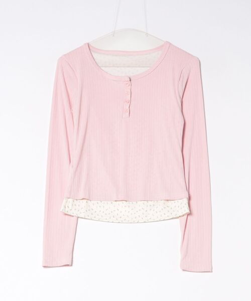 STAY MOTION(ステイモーション)の「【WEB限定】レイヤード風小花柄カットソートップス(Tシャツ/カットソー・レディース・ピンク/アイボリー/ネイビー・F)」の15枚目の写真