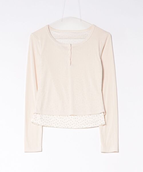 STAY MOTION(ステイモーション)の「【WEB限定】レイヤード風小花柄カットソートップス(Tシャツ/カットソー・レディース・ピンク/アイボリー/ネイビー・F)」の16枚目の写真