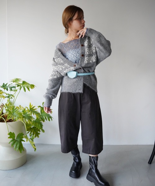 SANSeLF(サンセルフ)の「【SANSeLF】ノルディックニットカーディガン saw26a043(カーディガン/ボレロ・レディース・オフホワイト/グレー・FREE)」の11枚目の写真