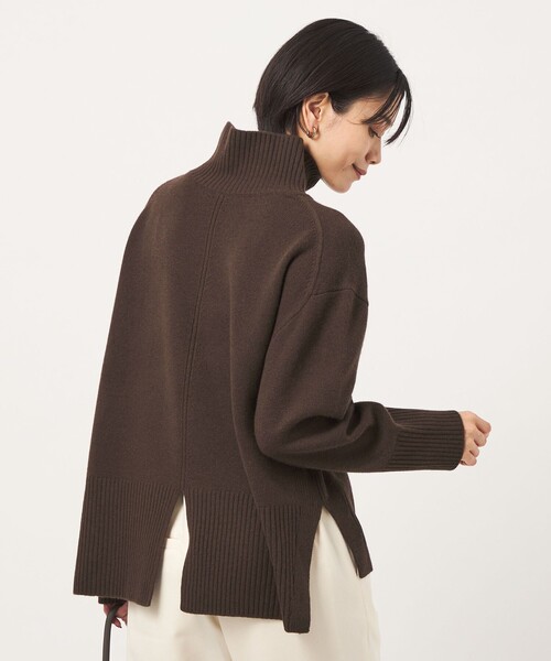 green label relaxing（グリーンレーベルリラクシング）の「［size SHORTあり］SERENITY ハイネック プルオーバー ニット（ニット/セーター・レディース・モカ/ナチュラル/ピンク/ダークグレー/ダークブラウン/ブラック・FREE/SHORT）」の4枚目の写真