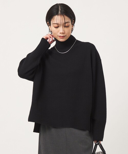 green label relaxing（グリーンレーベルリラクシング）の「［size SHORTあり］SERENITY ハイネック プルオーバー ニット（ニット/セーター・レディース・モカ/ナチュラル/ピンク/ダークグレー/ダークブラウン/ブラック・FREE/SHORT）」の2枚目の写真