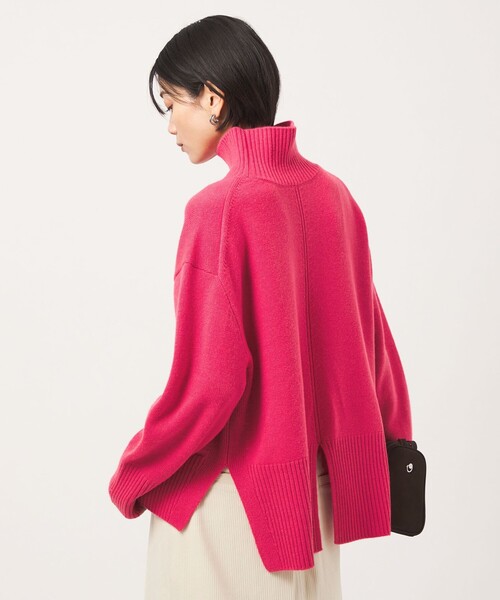 green label relaxing（グリーンレーベルリラクシング）の「［size SHORTあり］SERENITY ハイネック プルオーバー ニット（ニット/セーター・レディース・モカ/ナチュラル/ピンク/ダークグレー/ダークブラウン/ブラック・FREE/SHORT）」の22枚目の写真