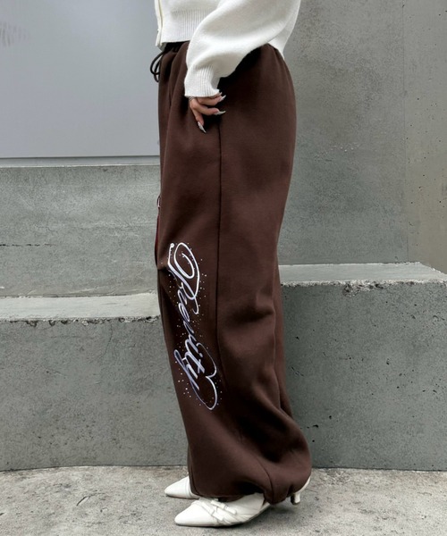 continuer de NICE CLAUP(コンティニューデナイスクラップ)の「ロゴスウェットパンツ(スウェットパンツ・レディース・グレー/ブラック/ブラウン・FREE)」の9枚目の写真