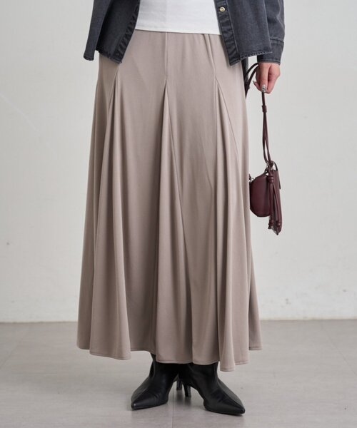 LOUNGEDRESS(ラウンジドレス)の「フィブリルテレコフレアスカート(スカート・レディース・ベージュ/チャコールグレー・36/38)」の2枚目の写真