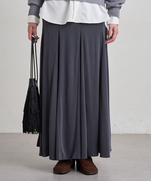LOUNGEDRESS(ラウンジドレス)の「フィブリルテレコフレアスカート(スカート・レディース・ベージュ/チャコールグレー・36/38)」の1枚目の写真