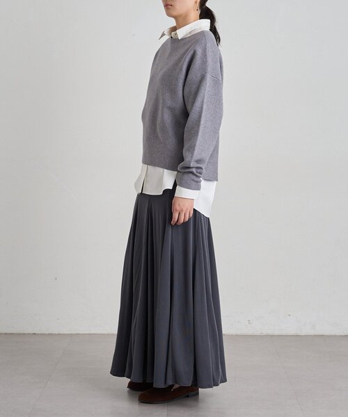 LOUNGEDRESS(ラウンジドレス)の「フィブリルテレコフレアスカート(スカート・レディース・ベージュ/チャコールグレー・36/38)」の8枚目の写真