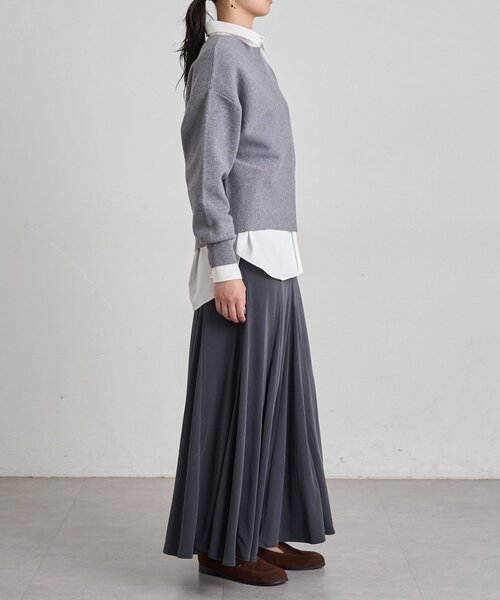 LOUNGEDRESS(ラウンジドレス)の「フィブリルテレコフレアスカート(スカート・レディース・ベージュ/チャコールグレー・36/38)」の10枚目の写真