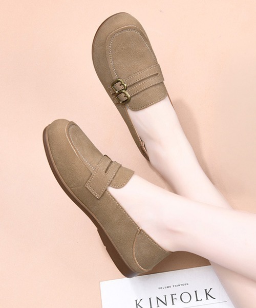 Miniministore（ミニミニストア）の「ベルト付きローファー バブーシュ 人気靴（ローファー・レディース・ブラック/モカ・23.5cm/23.0cm/25cm/24.5cm/24.0cm）」の3枚目の写真
