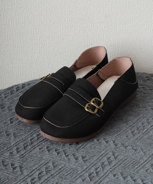 Miniministore（ミニミニストア）の「ベルト付きローファー バブーシュ 人気靴（ローファー・レディース・ブラック/モカ・23.5cm/23.0cm/25cm/24.5cm/24.0cm）」の14枚目の写真