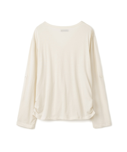 MILLO WOMEN（ミロウーマン）の「ボタンラップTシャツ[ライトベージュ]（Tシャツ/カットソー・レディース・その他・ONE SIZE）」の4枚目の写真