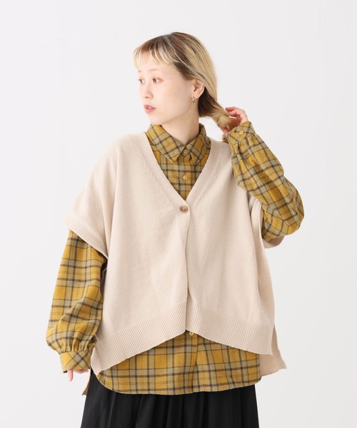 HEART MARKET(ハートマーケット)の「BIGチェックシャツ(シャツ/ブラウス・レディース・グリーン/グレー/ネイビー/ベージュ/レッド/イエロー・MEDIUM/LARGE)」の5枚目の写真