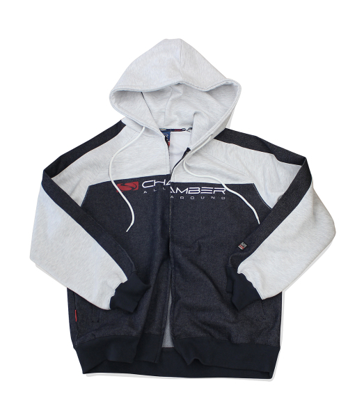 SPORT CHAMBER(スポーツチャンバー)の「SCコアデニムフードジップアップ(1% グレー)(パーカー・レディース・その他・LARGE/3)」の1枚目の写真