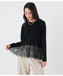 Park Slope NEWYORKER（パークスロープニューヨーカー）の「裾レースロングスリーブプルオーバー レディース コットンスムース（シャツ/ブラウス）」
