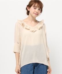 mystic | 【mystic】衿フリルVプルオーバー(シャツ/ブラウス)