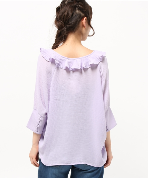 mystic(ミスティック)の「【mystic】衿フリルVプルオーバー(シャツ/ブラウス・レディース・パープル/グレー/ネイビー/ベージュ・フリ-)」の7枚目の写真