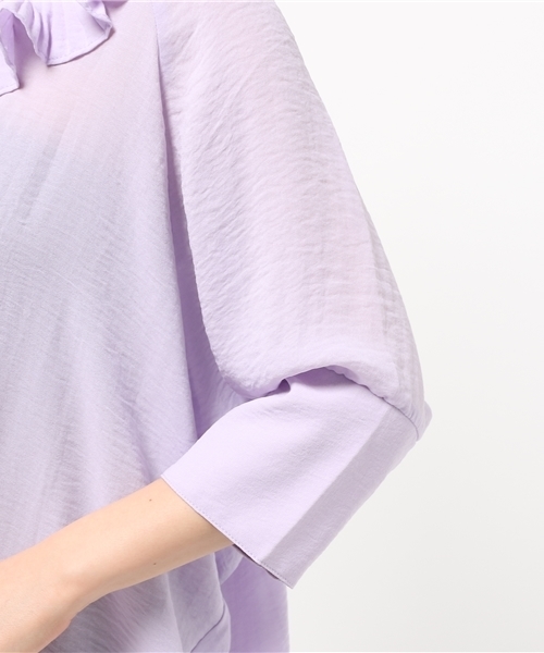 mystic(ミスティック)の「【mystic】衿フリルVプルオーバー(シャツ/ブラウス・レディース・パープル/グレー/ネイビー/ベージュ・フリ-)」の9枚目の写真