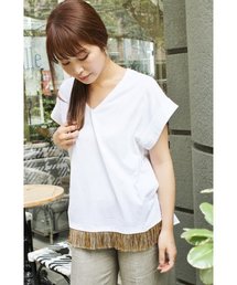 SONIA DE NISCO フリンジVネック Tシャツ◆