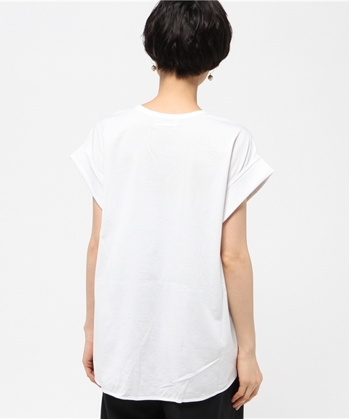 FIGARO Paris（フィガロパリ）の「SONIA DE NISCO フリンジVネック Tシャツ◆（Tシャツ/カットソー・レディース・ブラック/ホワイト・38/40）」の5枚目の写真