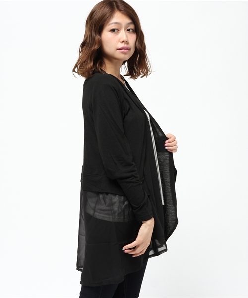 VENCEEXCHANGE（ヴァンスエクスチェンジ）の「オルテガTシフォンカーデアンサンブル         （カーディガン/ボレロ・レディース・オフホワイト/グレー/ダークカーキ/ブラック・MEDIUM）」の16枚目の写真