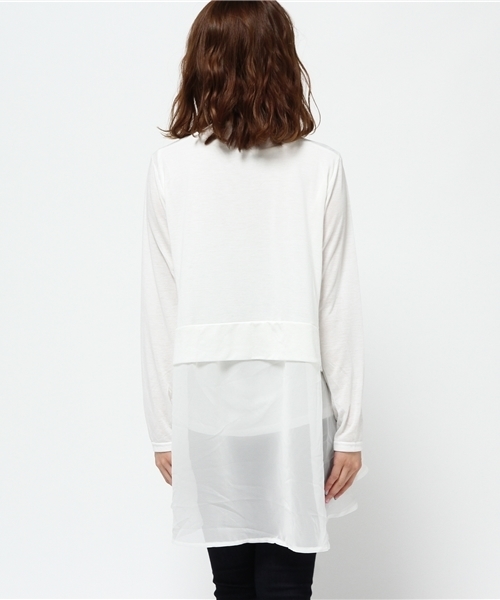 VENCEEXCHANGE（ヴァンスエクスチェンジ）の「オルテガTシフォンカーデアンサンブル         （カーディガン/ボレロ・レディース・オフホワイト/グレー/ダークカーキ/ブラック・MEDIUM）」の7枚目の写真