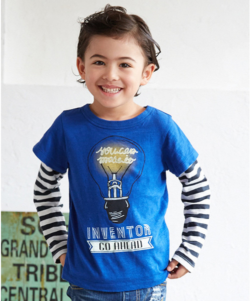 BREEZE（ブリーズ）の「ネット限定 4色2柄長袖Tシャツ（Tシャツ/カットソー・キッズ・レッド/グレー/チャコール/ネイビー・90/120/100/95/110/130/140/80）」の3枚目の写真