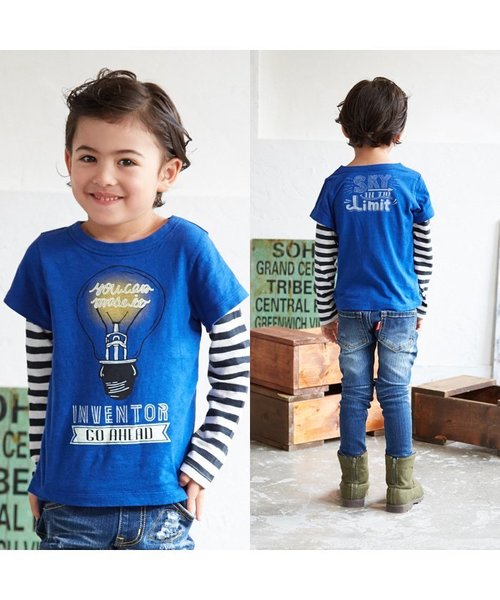 BREEZE（ブリーズ）の「ネット限定 4色2柄長袖Tシャツ（Tシャツ/カットソー・キッズ・レッド/グレー/チャコール/ネイビー・90/120/100/95/110/130/140/80）」の8枚目の写真