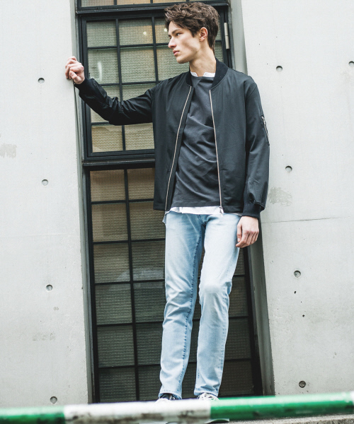 ABAHOUSE（アバハウス）の「タフタジャージーMA-1（MA-1・メンズ・オリーブ/ベージュ/ブラック・46/44/48）」の14枚目の写真