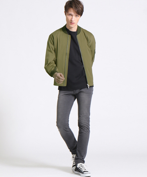 ABAHOUSE（アバハウス）の「タフタジャージーMA-1（MA-1・メンズ・オリーブ/ベージュ/ブラック・46/44/48）」の9枚目の写真