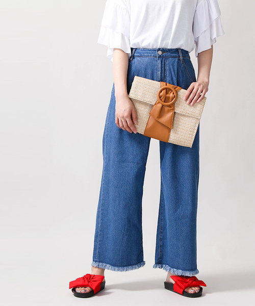 WEGO（ウィゴー）の「WEGO/フリンジデニムワイドパンツ（デニムパンツ・レディース・ライトインディゴブルー/インディゴブルー/ダークインディゴブルー・MEDIUM/LARGE）」の15枚目の写真