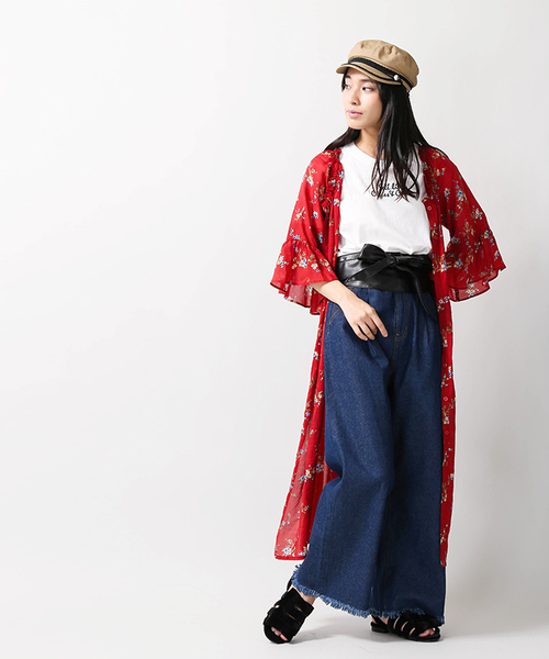 WEGO（ウィゴー）の「WEGO/フリンジデニムワイドパンツ（デニムパンツ・レディース・ライトインディゴブルー/インディゴブルー/ダークインディゴブルー・MEDIUM/LARGE）」の7枚目の写真