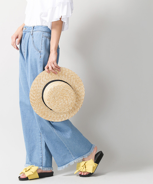 WEGO（ウィゴー）の「WEGO/フリンジデニムワイドパンツ（デニムパンツ・レディース・ライトインディゴブルー/インディゴブルー/ダークインディゴブルー・MEDIUM/LARGE）」の14枚目の写真